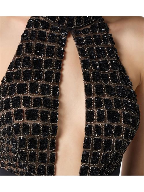 TUTA CON RICAMI COCCO ELISABETTA FRANCHI | TU06257E2110 Nero